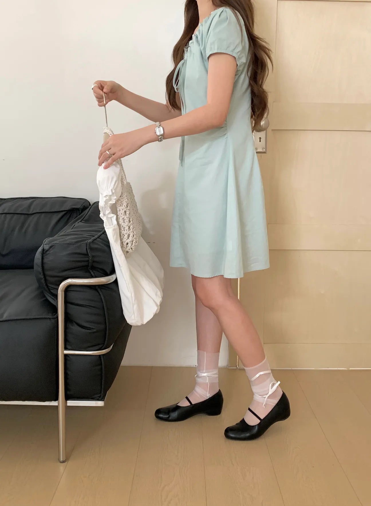HELLO MILK TEE- 85130 抽繩連衣裙