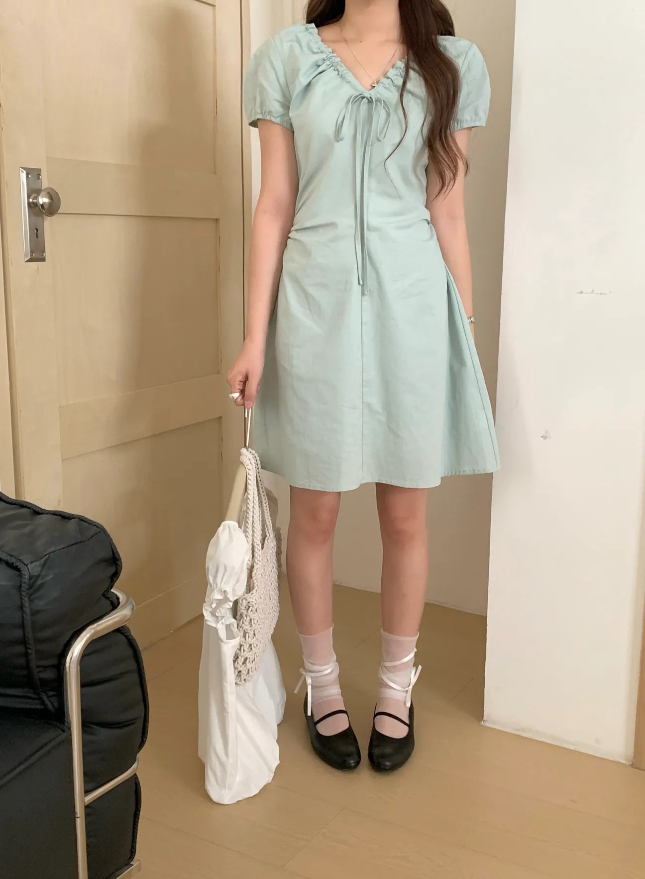 HELLO MILK TEE- 85130 抽繩連衣裙