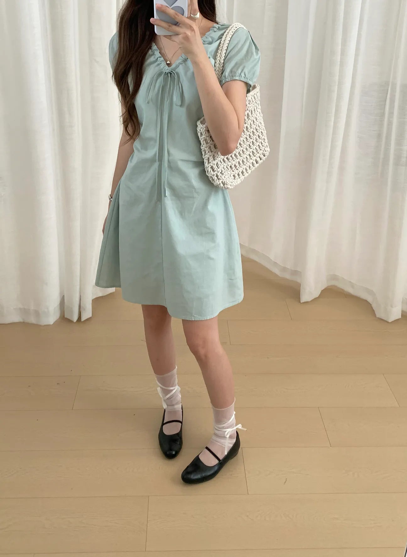 HELLO MILK TEE- 85130 抽繩連衣裙