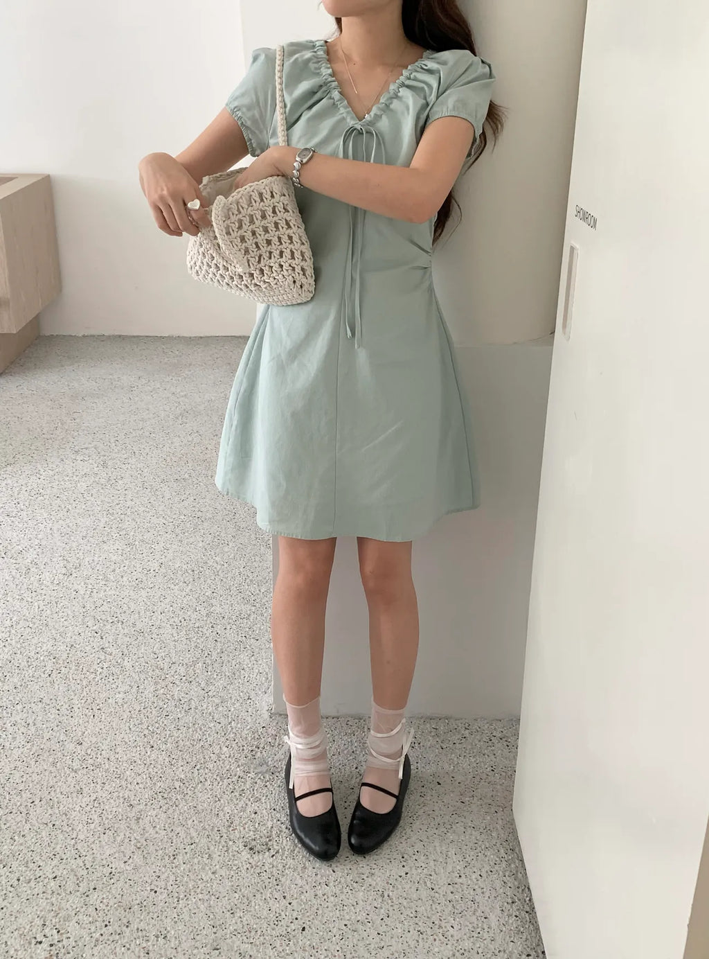 HELLO MILK TEE- 85130 抽繩連衣裙