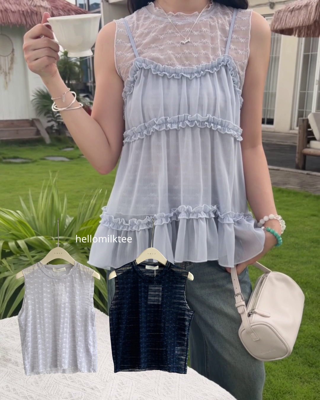 HELLO MILK TEE- 86769   背心小衫