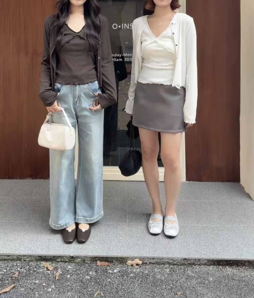 HELLO MILK TEE- 86702   質感半裙