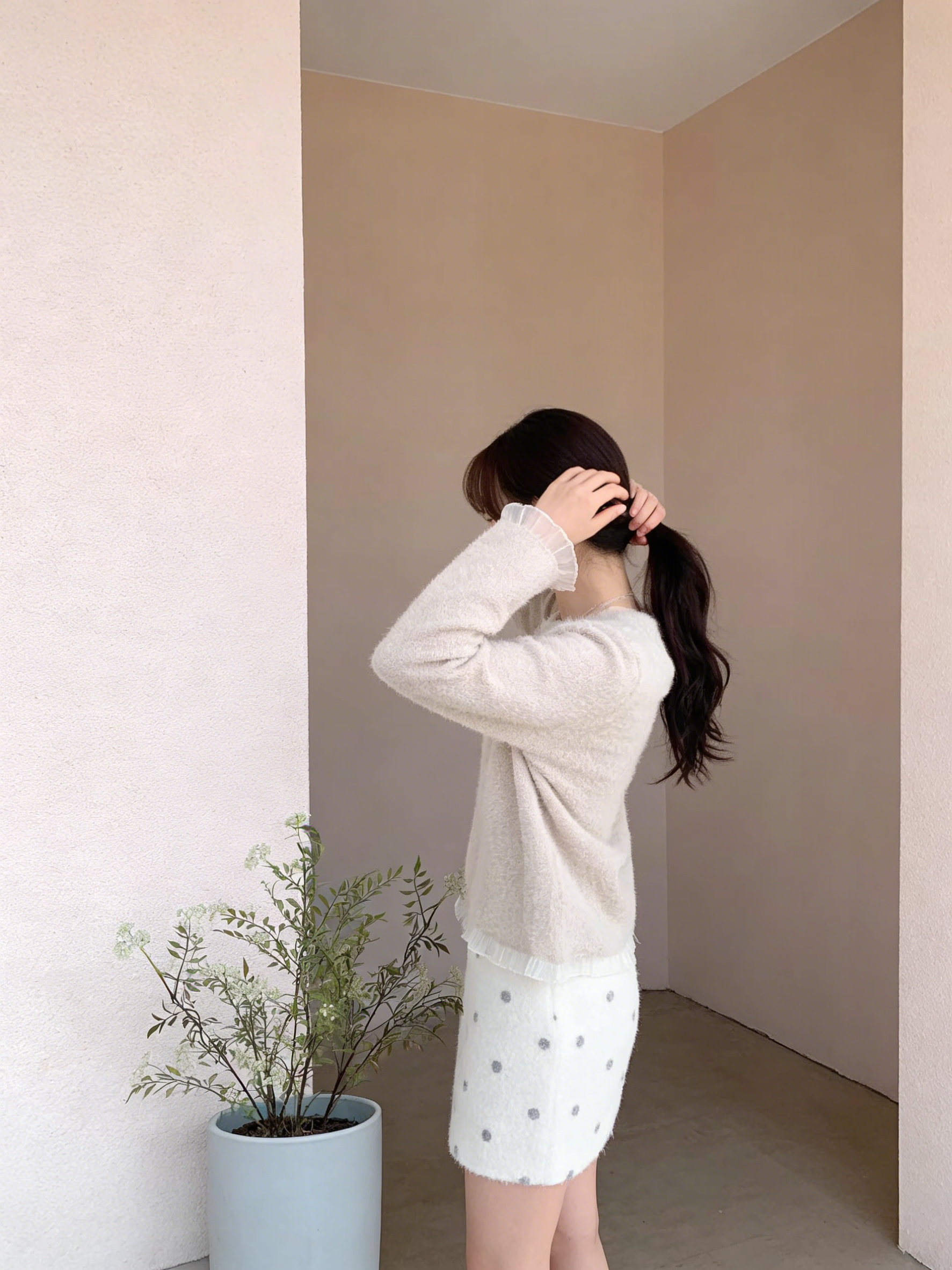 HELLO MILK TEE- 85778 花邊小衫