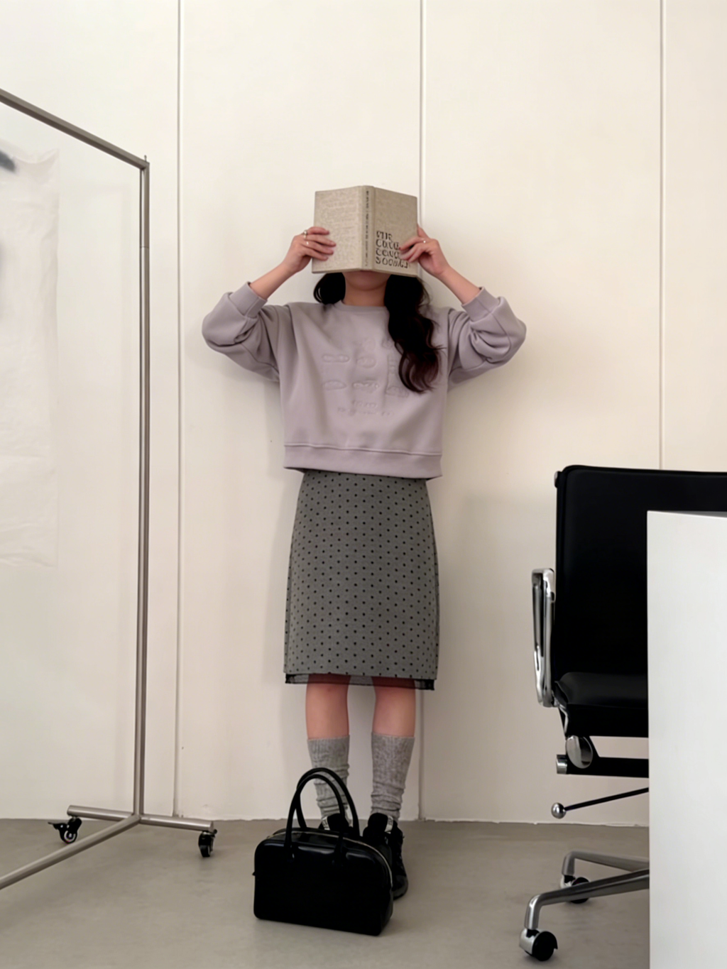 HELLO MILK TEE- 85912 波點中裙