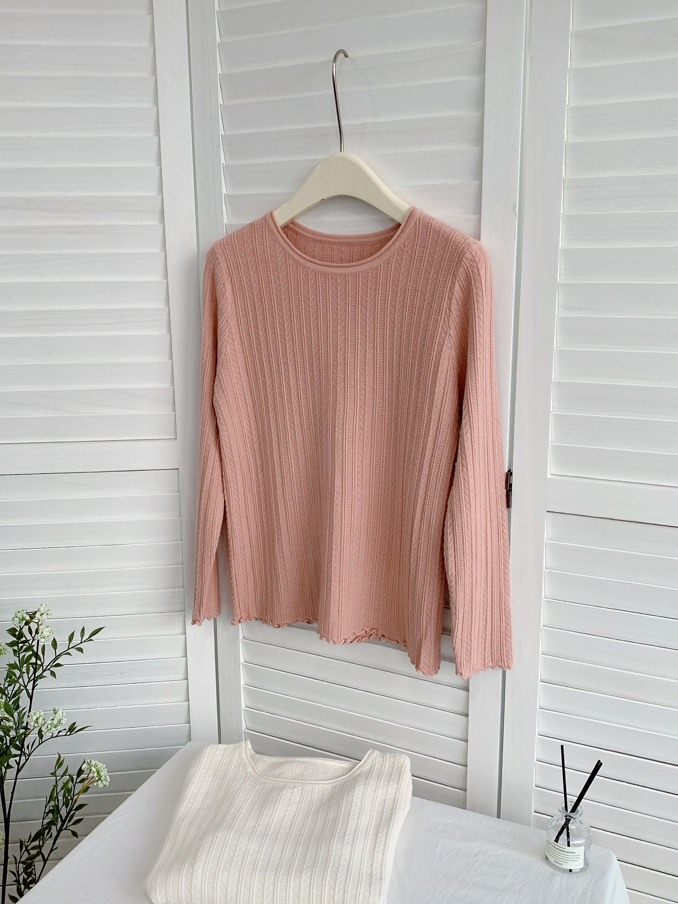 HELLO MILK TEE- 85479  簡約針織衫
