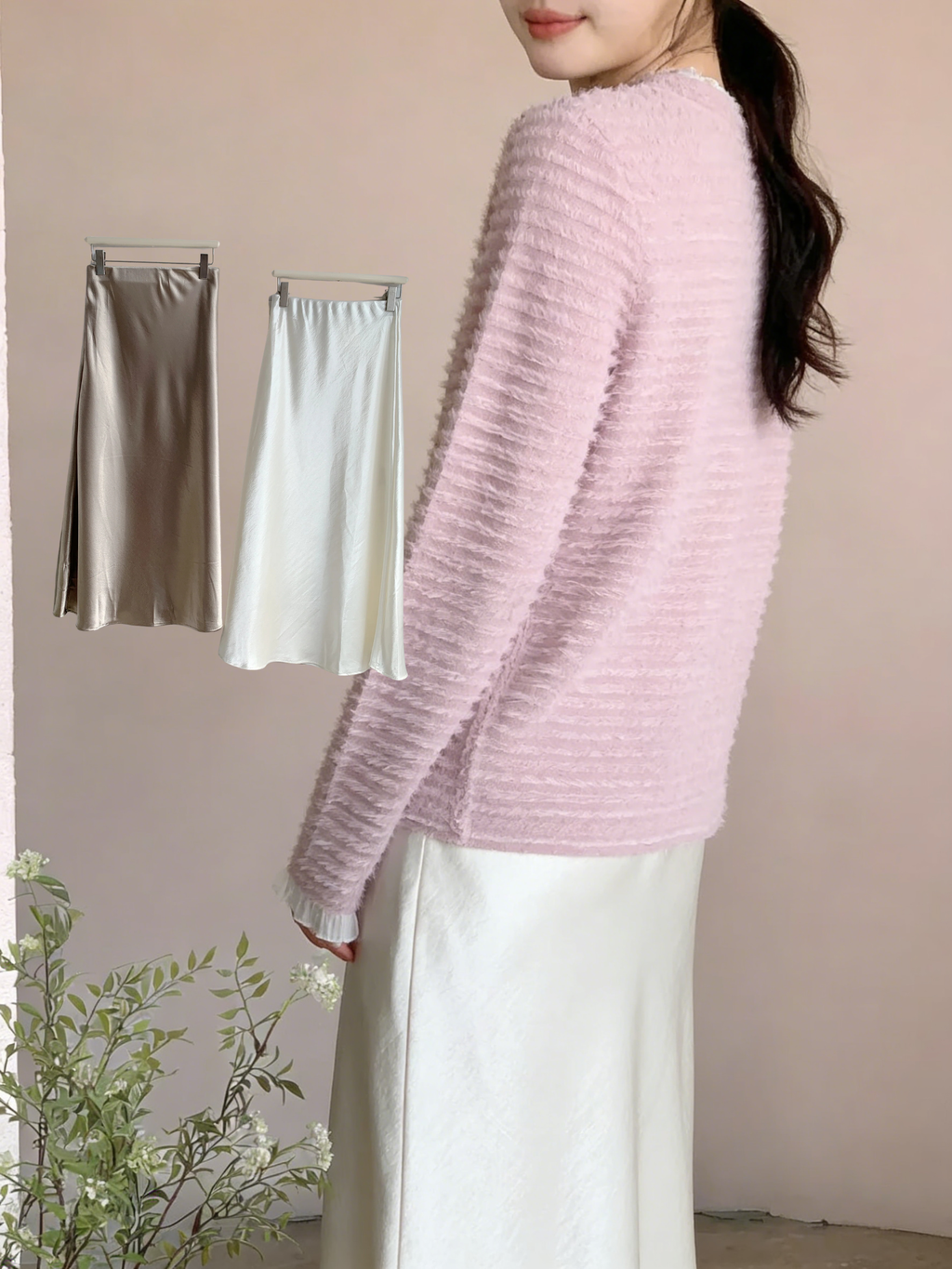 HELLO MILK TEE- 85673 簡約半裙