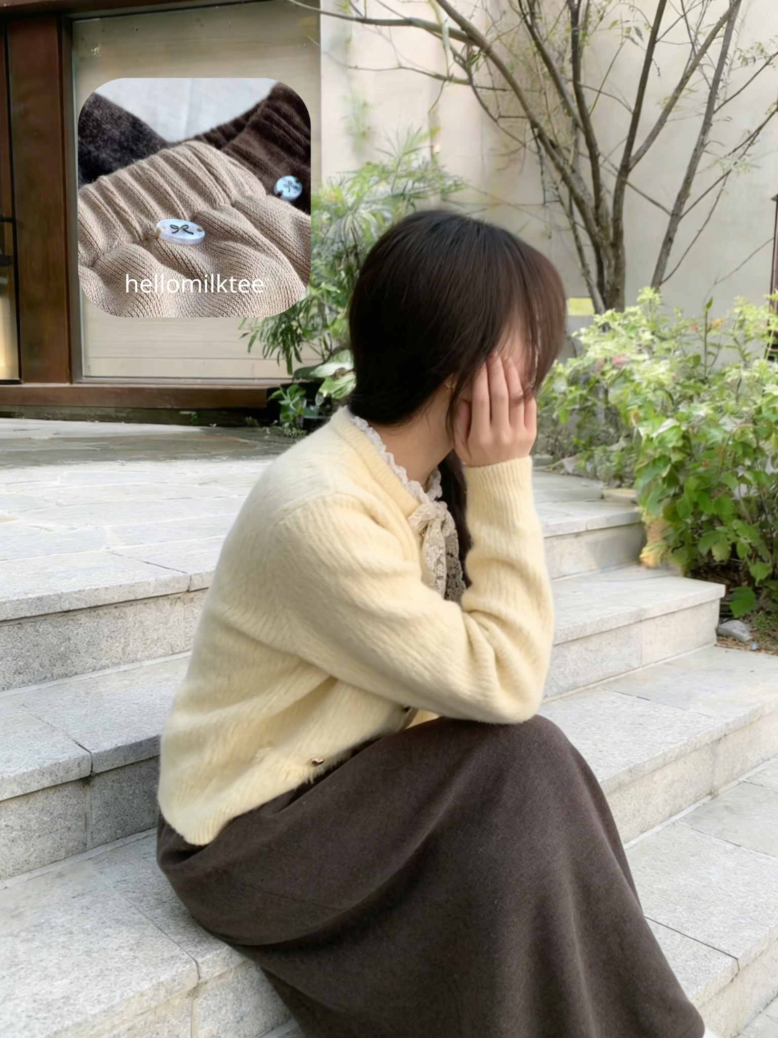 HELLO MILK TEE- 85922 純色半裙