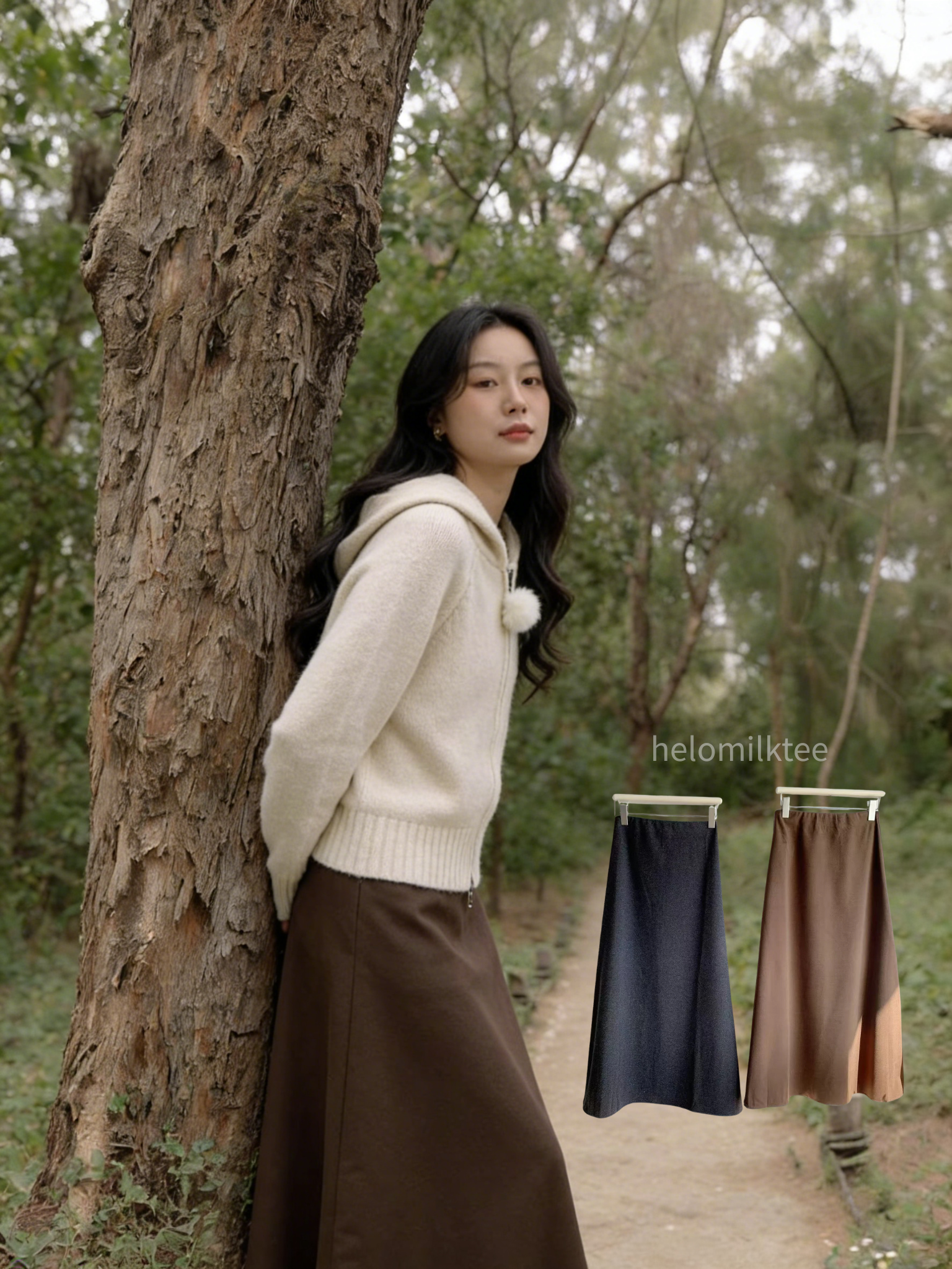 HELLO MILK TEE- 85958 純色半裙