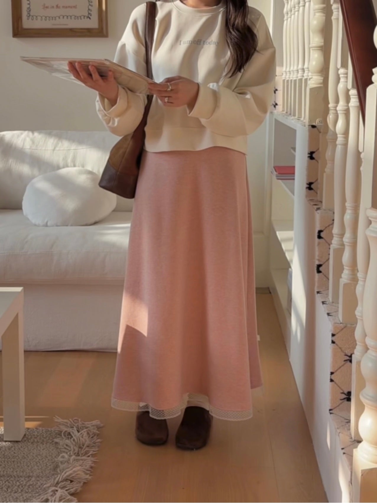 HELLO MILK TEE- 85909 拼接半裙