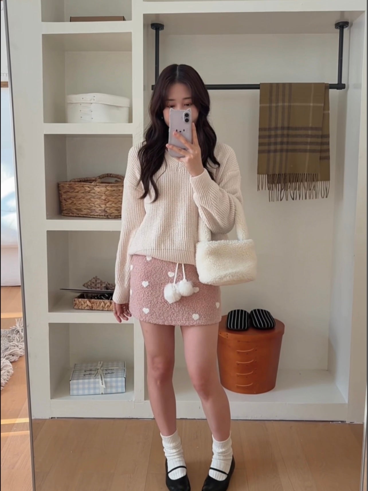 HELLO MILK TEE-85859 愛心短裙