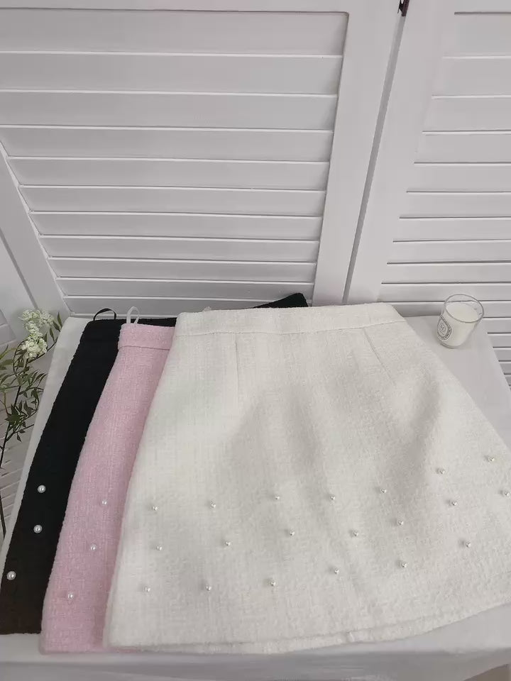 HELLO MILK TEE- 85658 釘珠半裙