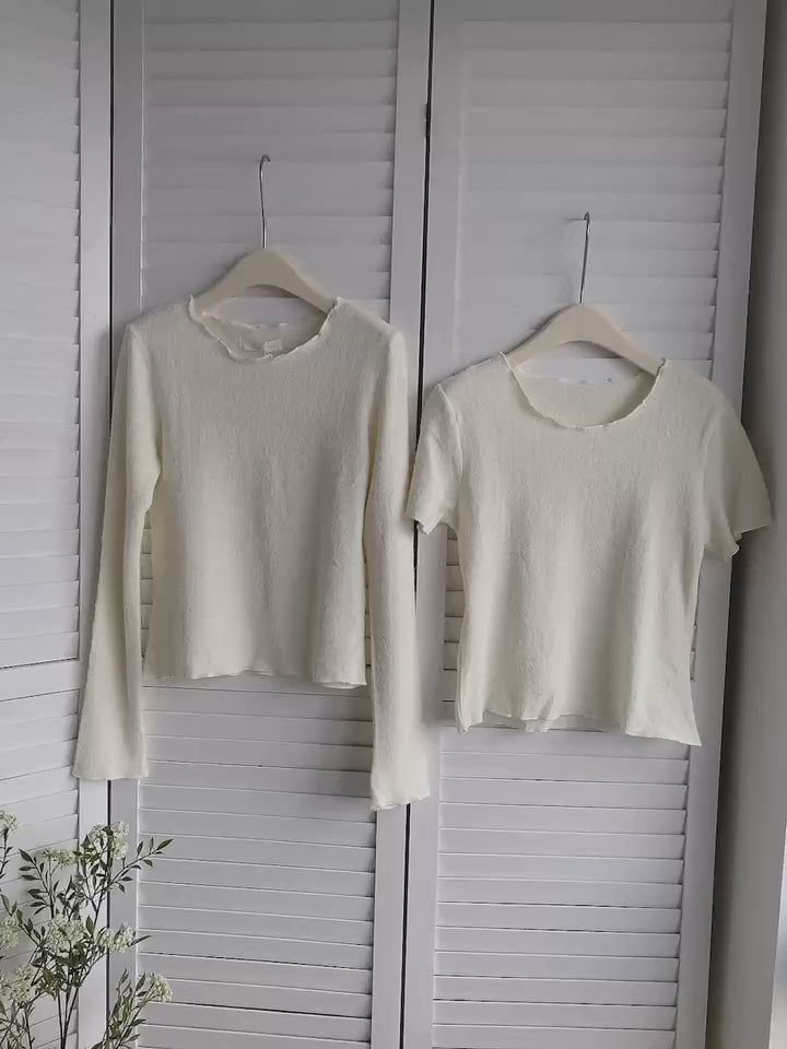 HELLO MILK TEE- 85532 木耳邊套裝