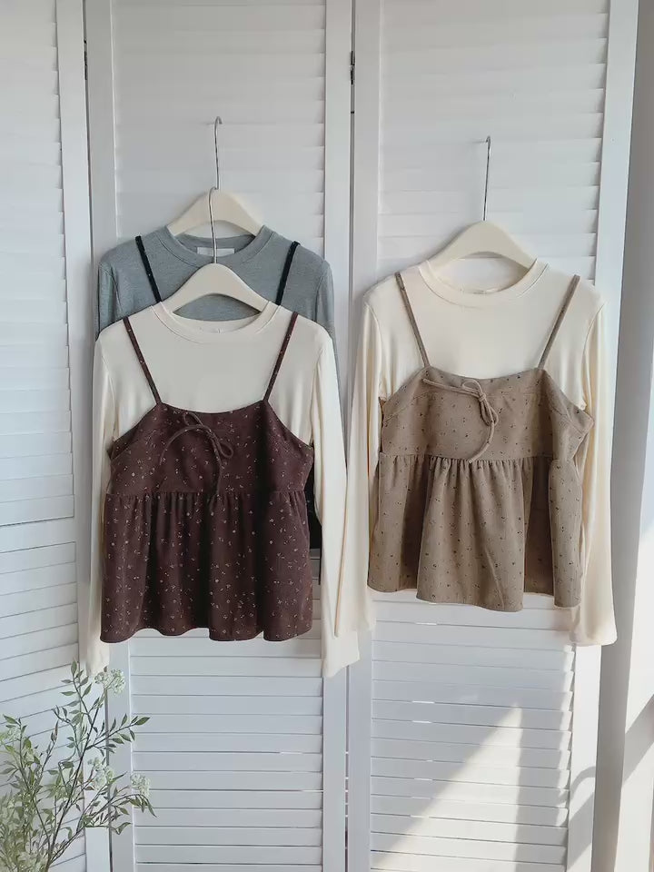 HELLO MILK TEE- 85793 圓領套裝