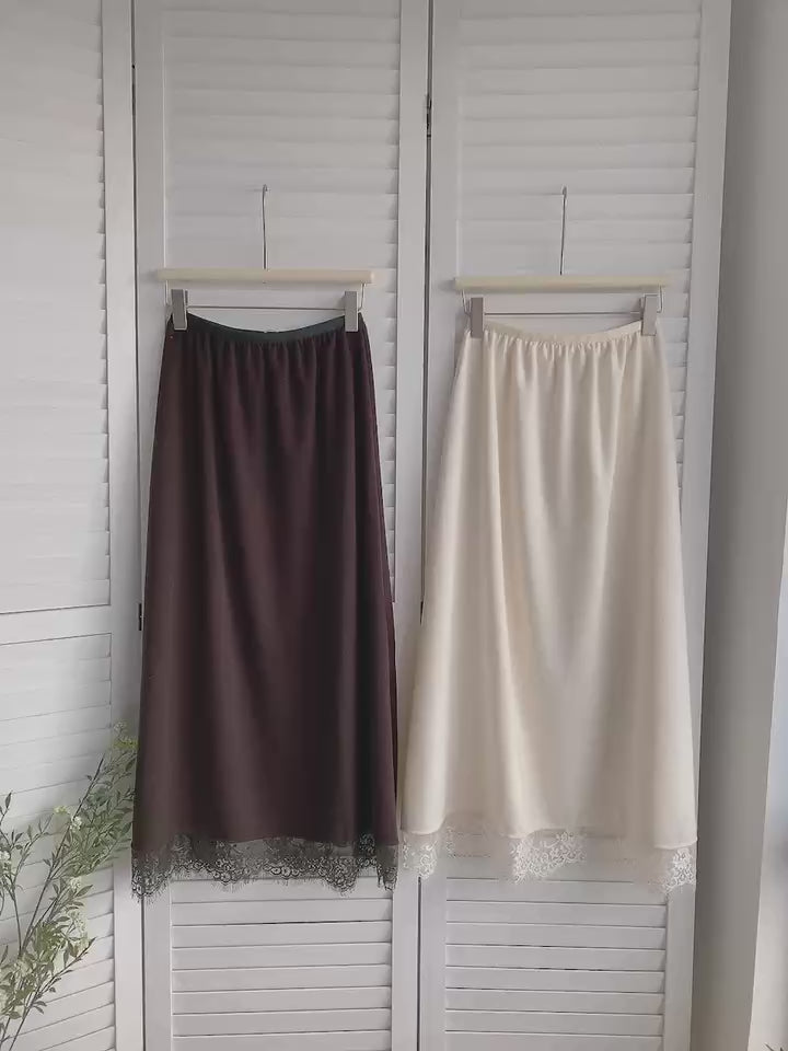 HELLO MILK TEE- 85669 拼接半裙