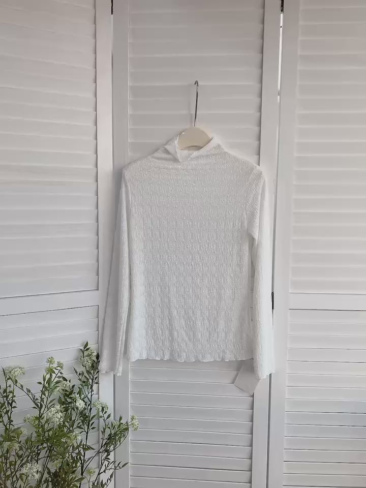 HELLO MILK TEE- 85709 提花上衣