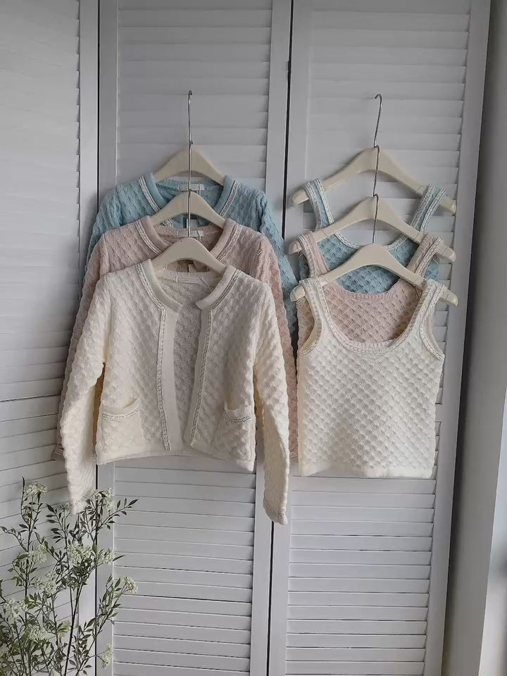 HELLO MILK TEE- 85493 針織套裝