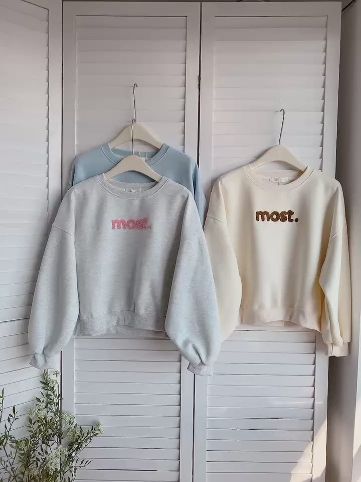 HELLO MILK TEE- 85680 毛巾繡衛衣