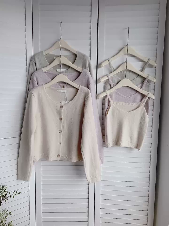 HELLO MILK TEE- 85579 針織套裝