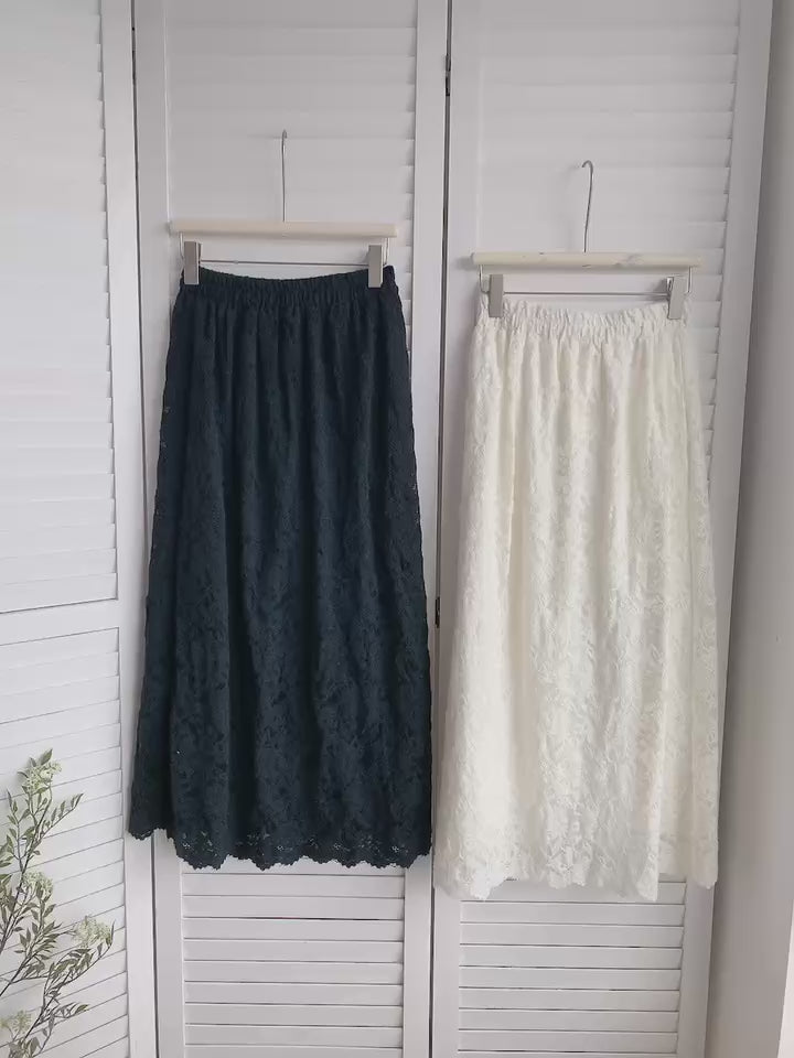 HELLO MILK TEE- 85670 蕾絲半裙