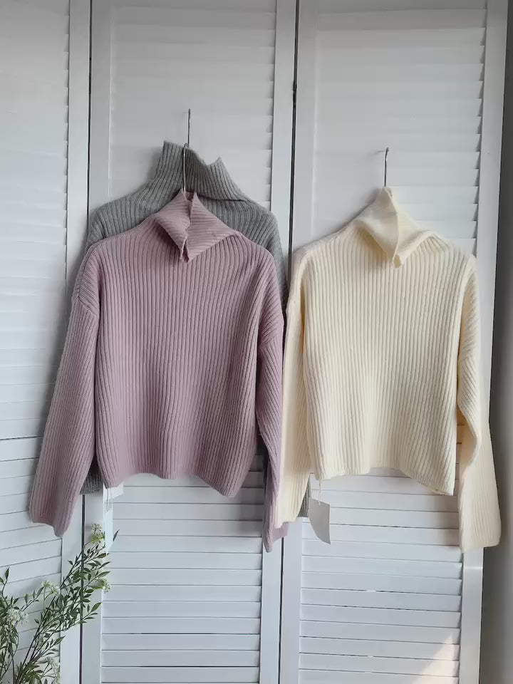 HELLO MILK TEE- 85733 高領毛衣