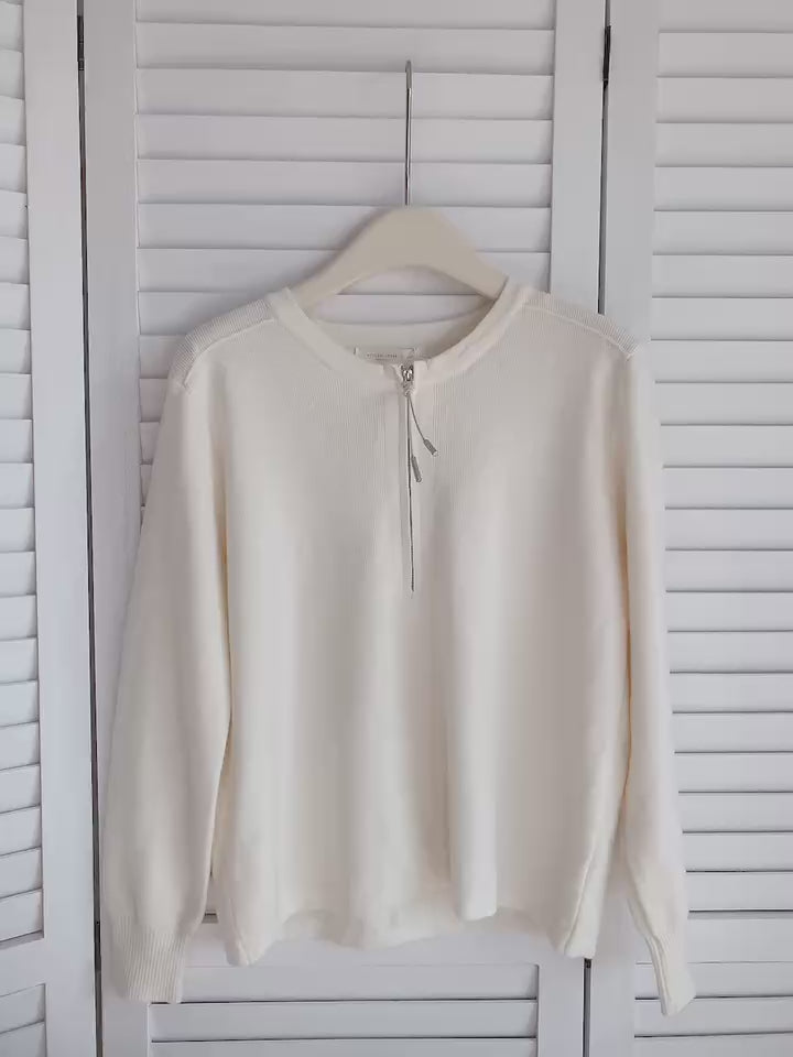 HELLO MILK TEE- 85586 拉鏈針織衫