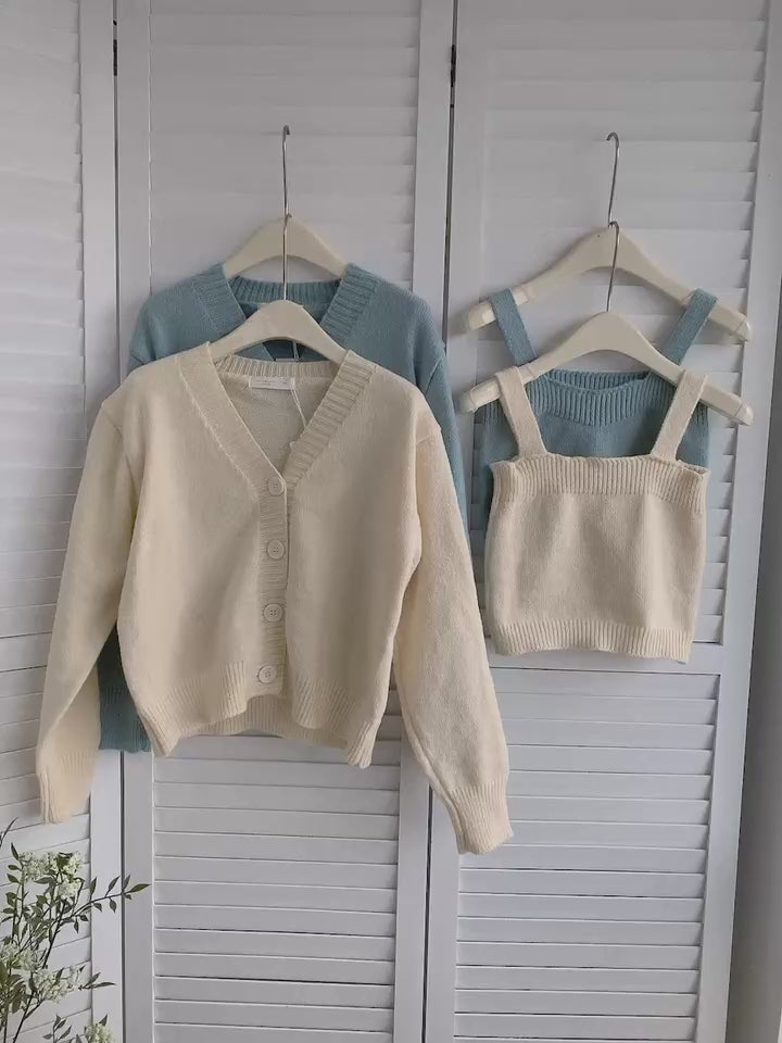 HELLO MILK TEE- 85494 針織兩件套