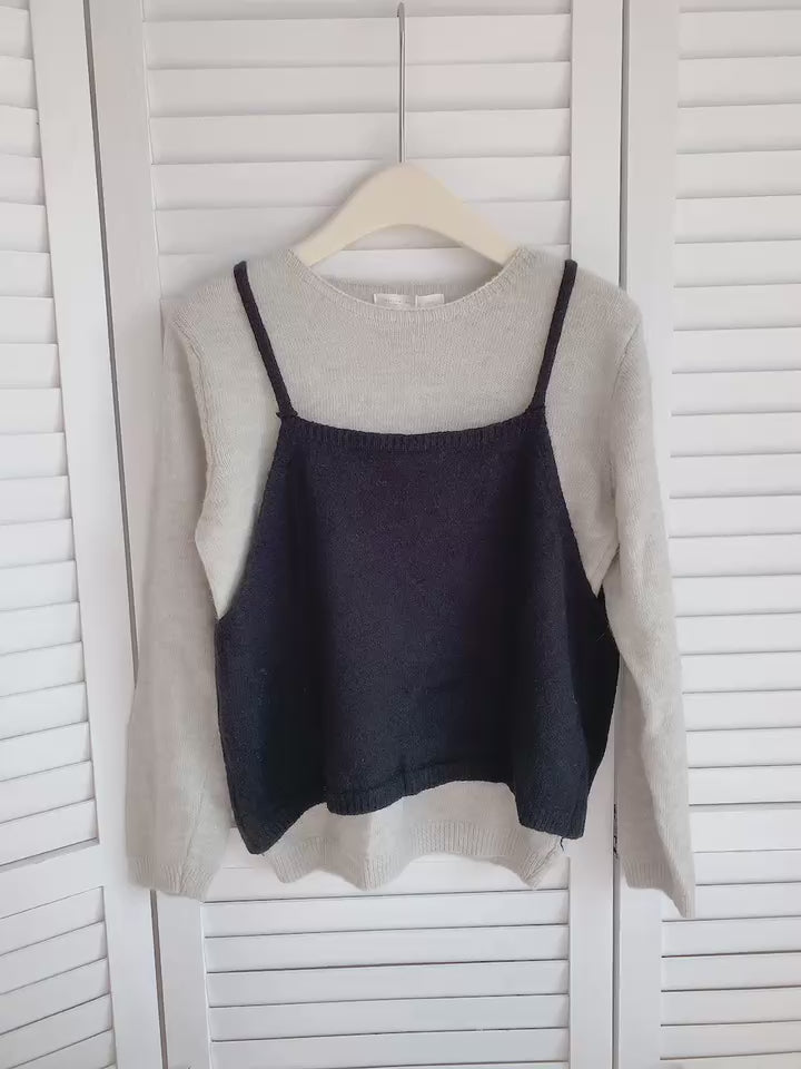 HELLO MILK TEE- 85587 撞色兩件套