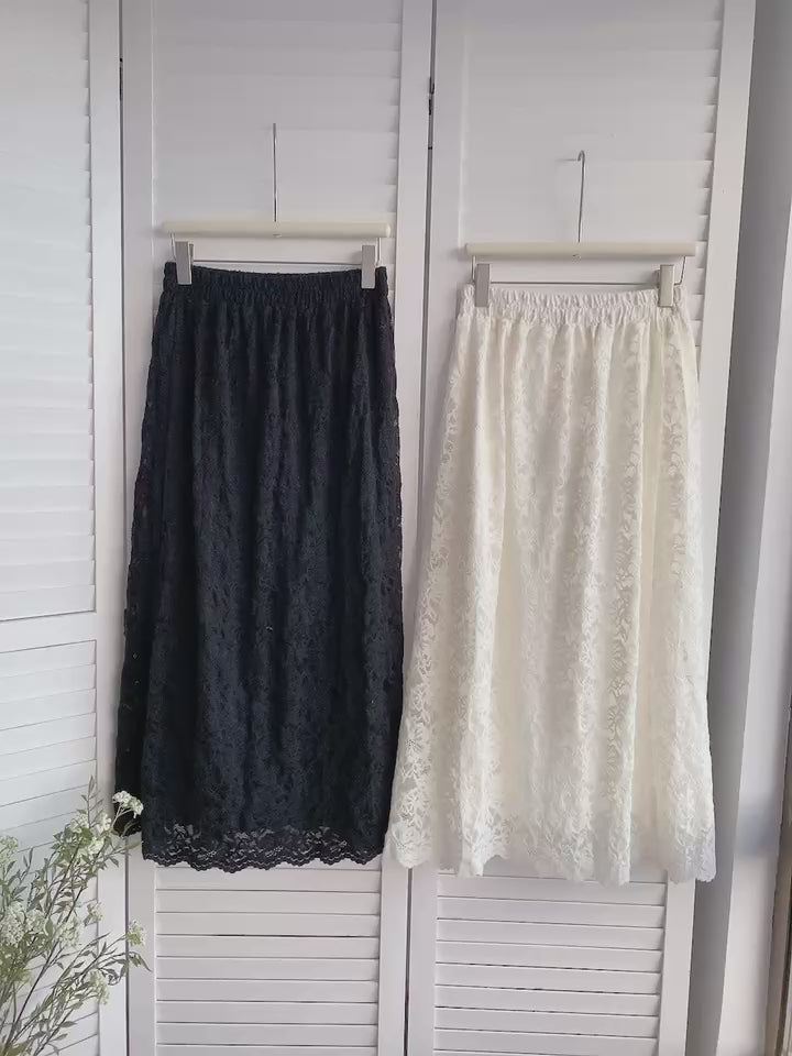 HELLO MILK TEE- 85720 蕾絲半裙