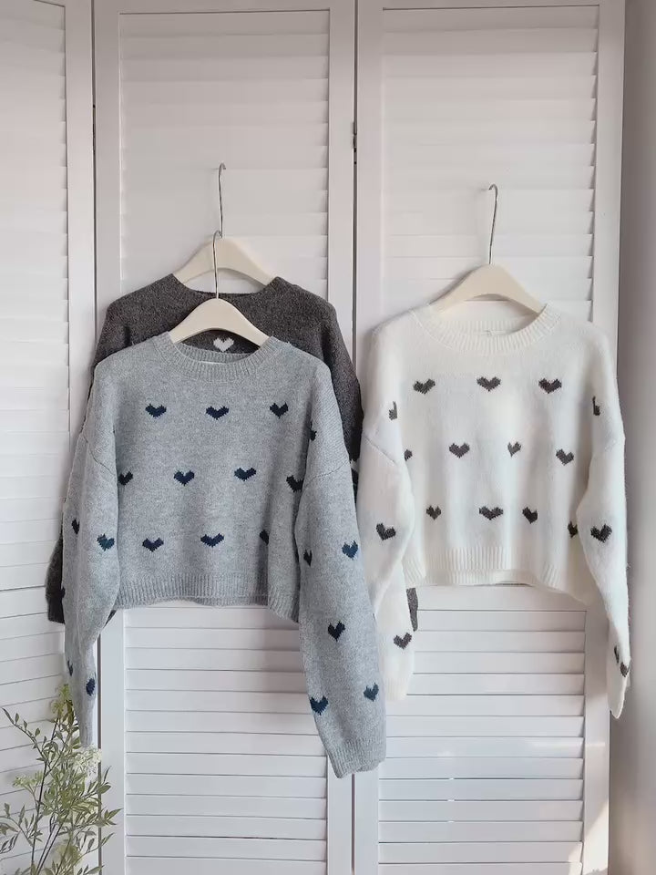 HELLO MILK TEE- 85729 愛心毛衣