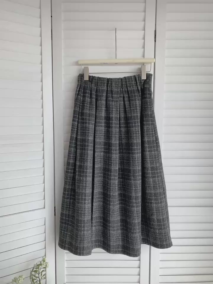 HELLO MILK TEE- 85542 格子半裙