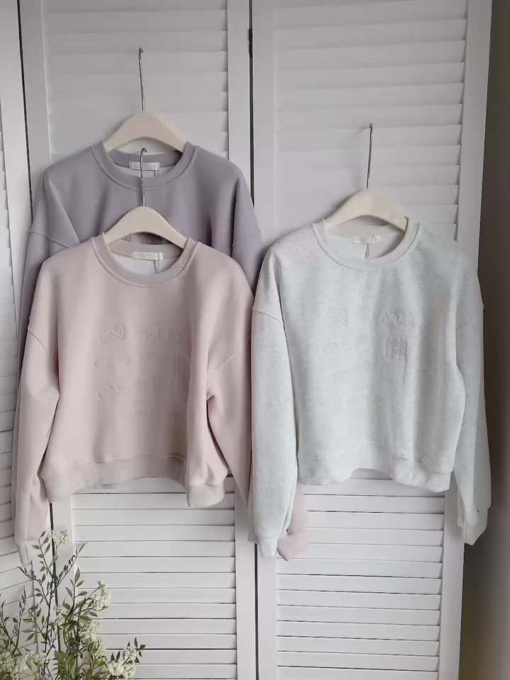 HELLO MILK TEE- 85683 短款衛衣