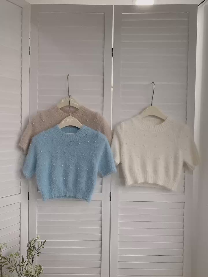 HELLO MILK TEE- 85496 短款毛衣