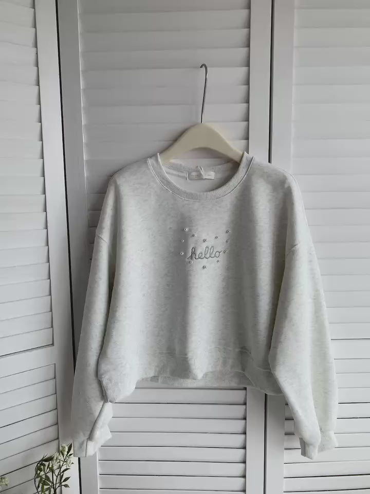 HELLO MILK TEE- 85558 字母衛衣