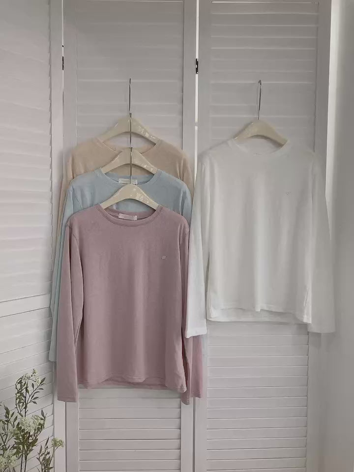 HELLO MILK TEE- 85491 圓領長袖衫