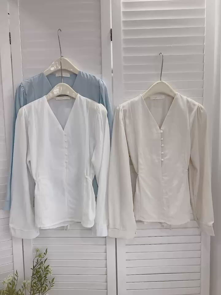 HELLO MILK TEE- 85638 V領上衣