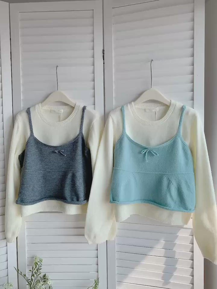 HELLO MILK TEE- 85755 圓領套裝