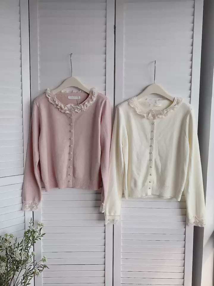 HELLO MILK TEE- 85767 花邊領上衣