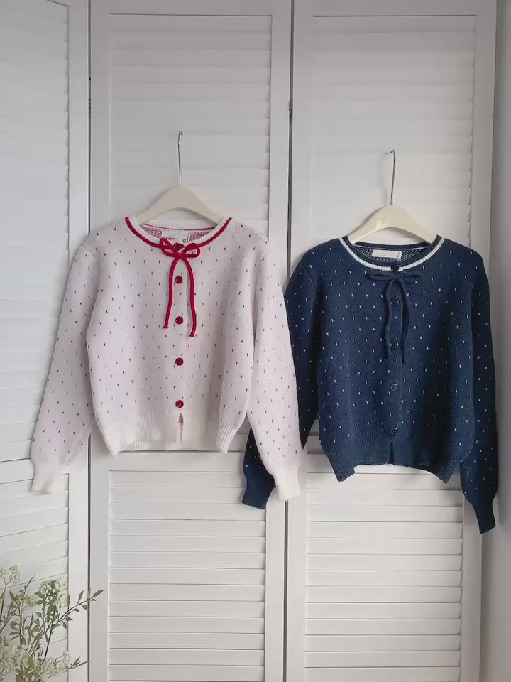 HELLO MILK TEE- 85548 波點開衫