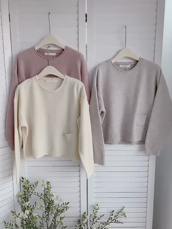 HELLO MILK TEE- 85682 卷邊上衣