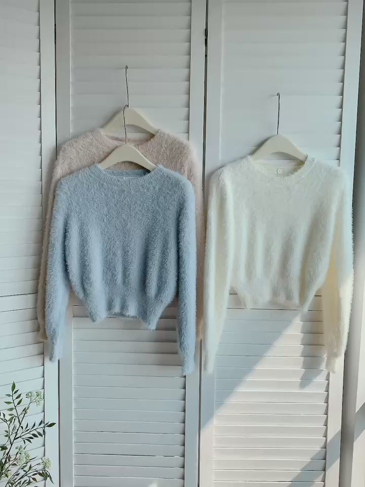 HELLO MILK TEE- 85785 圓領毛絨衫