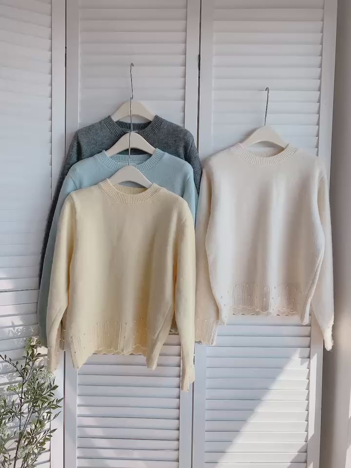 HELLO MILK TEE- 85723 設計感毛衣