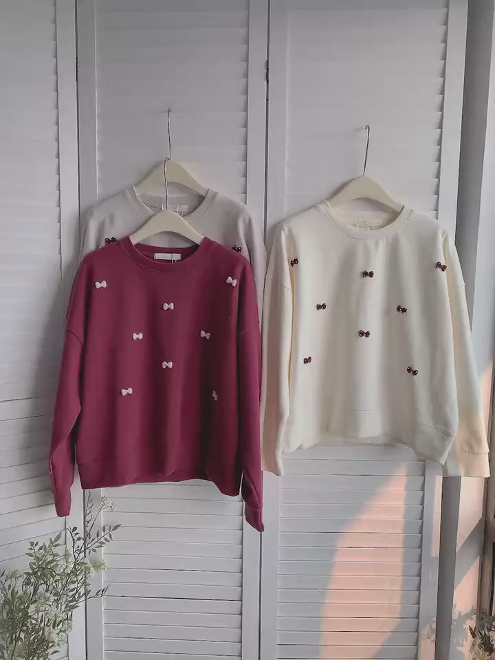 HELLO MILK TEE- 85812 蝴蝶結上衣