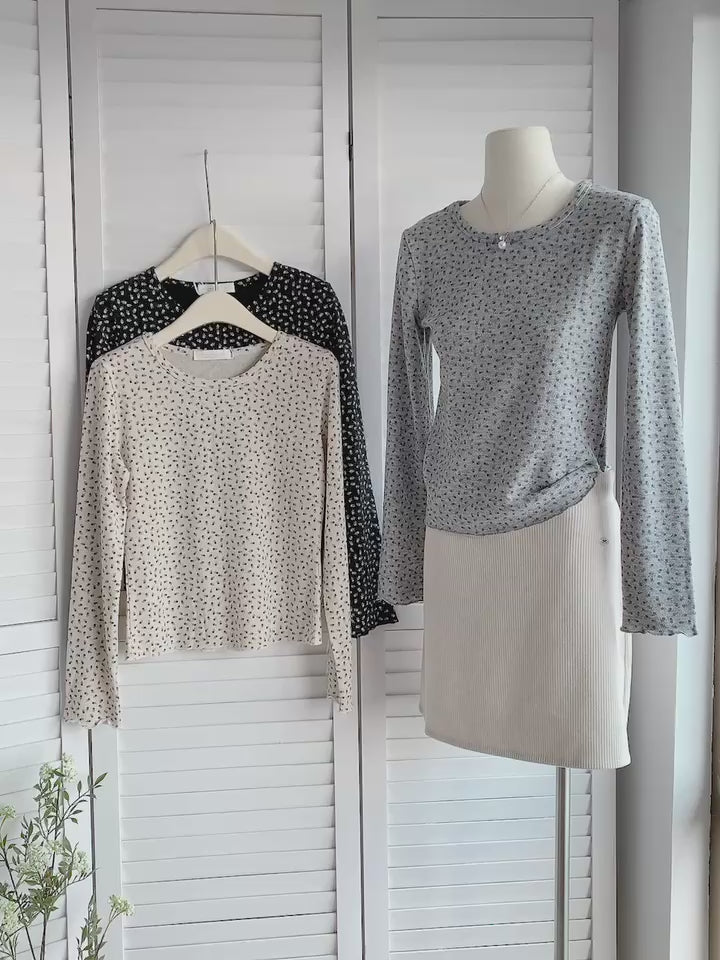 HELLO MILK TEE- 85530 碎花打底衫