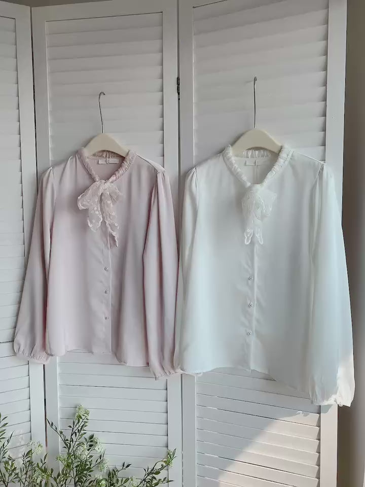 HELLO MILK TEE- 85773 系帶小衫