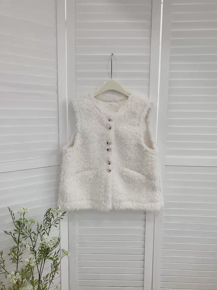 HELLO MILK TEE- 85554 羊羔毛馬甲